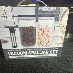 Vacuum Seal Jar Set - Black and Clear